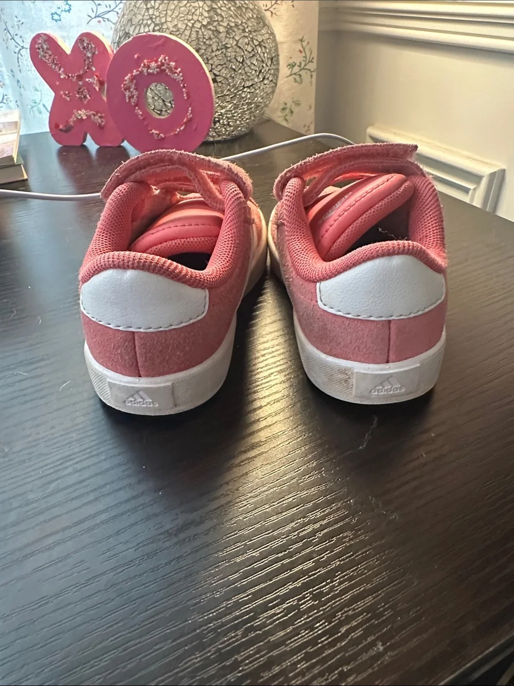 adidas Kids Pink Suede Velcro Sneakers